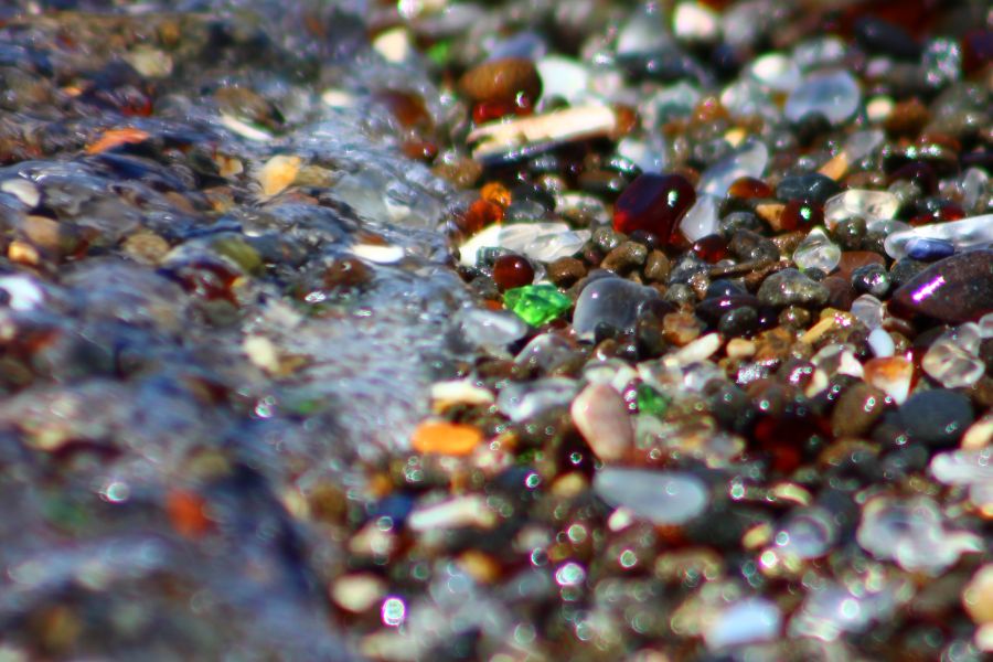 sea glass from a pebble beach